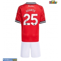 Manchester United Manuel Ugarte #25 Heimtrikotsatz Kinder 2025-26 Kurzarm (+ Kurze Hosen)